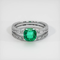 1.52 Ct. Emerald Ring, Platinum 950 1