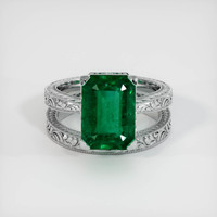 4.15 Ct. Emerald Ring, Platinum 950 1