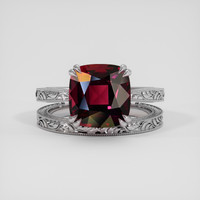 6.34 Ct. Red Garnet Ring, 10K White Gold 1