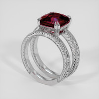 6.34 Ct. Red Garnet Ring, 10K White Gold 2