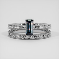 0.89 Ct. Bi Color Sapphire Ring, 14K White Gold 1