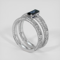 0.89 Ct. Bi Color Sapphire Ring, 14K White Gold 2