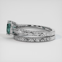 1.26 Ct. Greenish Blue Sapphire Ring, 14K White Gold 4
