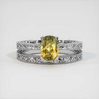 1.52 Ct. Bi Color Sapphire Ring, 18K White Gold 1