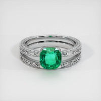 1.52 Ct. Emerald Ring, 18K White Gold 1