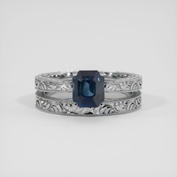 2.12 Ct. Blue Sapphire Ring, 18K White Gold 1