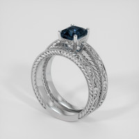 2.12 Ct. Blue Sapphire Ring, 18K White Gold 2