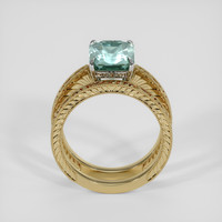 3.39 Ct. Greenish Blue Aquamarine Ring, 18K White & Yellow 3