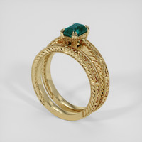 1.13 Ct. Bluish Green Sapphire Ring, 10K Yellow Gold 2
