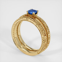 0.41 Ct. Sapphire Ring, 14K Yellow Gold 2