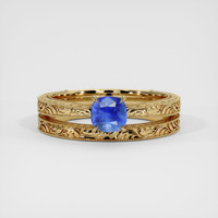 1.11 Ct. Blue Sapphire Ring, 14K Yellow Gold 1