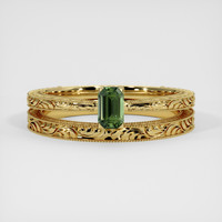 0.43 Ct. Green Sapphire Ring, 14K Yellow Gold 1