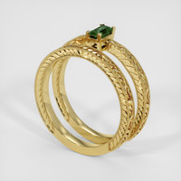 0.43 Ct. Green Sapphire Ring, 14K Yellow Gold 2