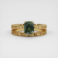 1.60 Ct. Yellowish Green Sapphire Ring, 14K Yellow Gold 1
