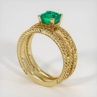 1.26 Ct. Emerald Ring, 18K Yellow Gold 2