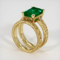 4.15 Ct. Emerald Ring, 18K Yellow Gold 2