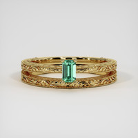 0.26 Ct. Emerald Ring, 18K Yellow Gold 1