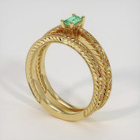 0.26 Ct. Emerald Ring, 18K Yellow Gold 2