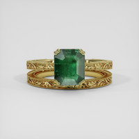 2.10 Ct. Emerald Ring, 18K Yellow Gold 1