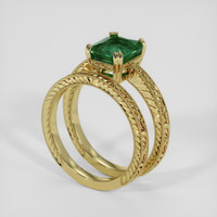 2.10 Ct. Emerald Ring, 18K Yellow Gold 2