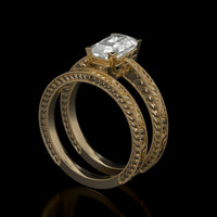 1.48 Ct. White Sapphire Ring, 18K Yellow Gold 2