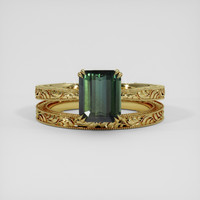 2.44 Ct. Green Sapphire Ring, 18K Yellow Gold 1