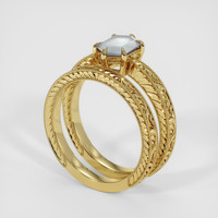 1.19 Ct. Bluish Green Sapphire Ring, 18K Yellow Gold 2