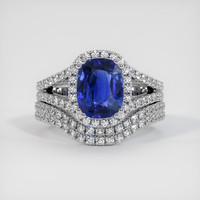 3.02 Ct. Blue Sapphire Ring, 10K White Gold 1