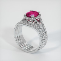 1.24 Ct. Pinkish Red Ruby Ring, 10K White Gold 2