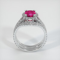 1.24 Ct. Pinkish Red Ruby Ring, 10K White Gold 3
