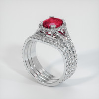2.00 Ct. Pinkish Red Ruby Ring, 10K White Gold 2