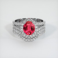 1.59 Ct. Pinkish Red Ruby Ring, 10K White Gold 1