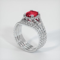 1.59 Ct. Pinkish Red Ruby Ring, 10K White Gold 2