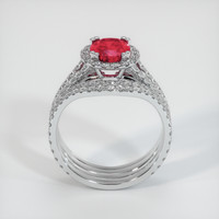 1.59 Ct. Pinkish Red Ruby Ring, 10K White Gold 3