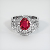 1.39 Ct. Purplish Red Ruby Ring, 10K White Gold 1