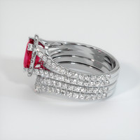 1.39 Ct. Purplish Red Ruby Ring, 10K White Gold 4