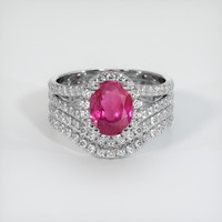 1.68 Ct. Purplish Red Ruby Ring, 10K White Gold 1