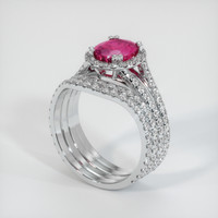 1.68 Ct. Purplish Red Ruby Ring, 10K White Gold 2