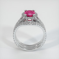 1.68 Ct. Purplish Red Ruby Ring, 10K White Gold 3