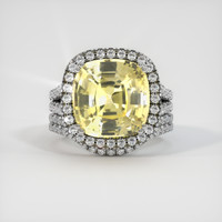 10.63 Ct. Yellow Sapphire Ring, 14K White Gold 1
