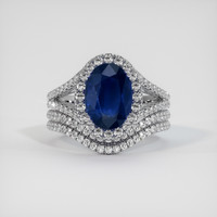 2.71 Ct. Sapphire Ring, 18K White Gold 1