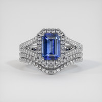 2.06 Ct. Blue Sapphire Ring, 18K White Gold 1