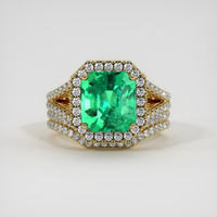 3.71 Ct. Emerald Ring, 18K Yellow Gold 1