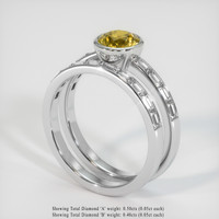 0.92 Ct. Bi Color Sapphire Ring, Platinum 950 2