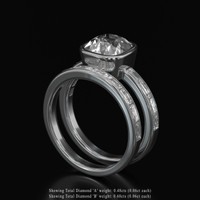 2.75 Ct. White Sapphire Ring, Platinum 950 2