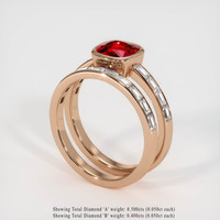 1.50 Ct. Ruby Ring, 14K Rose Gold 2