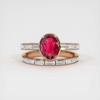 2.03 Ct. Ruby Ring, 14K Rose Gold 1