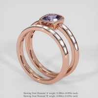 0.89 Ct. Pinkish Purple Sapphire Ring, 18K Rose Gold 2