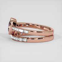 0.89 Ct. Pinkish Purple Sapphire Ring, 18K Rose Gold 4