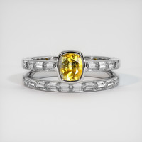 0.76 Ct. Bi Color Sapphire Ring, 14K White Gold 1